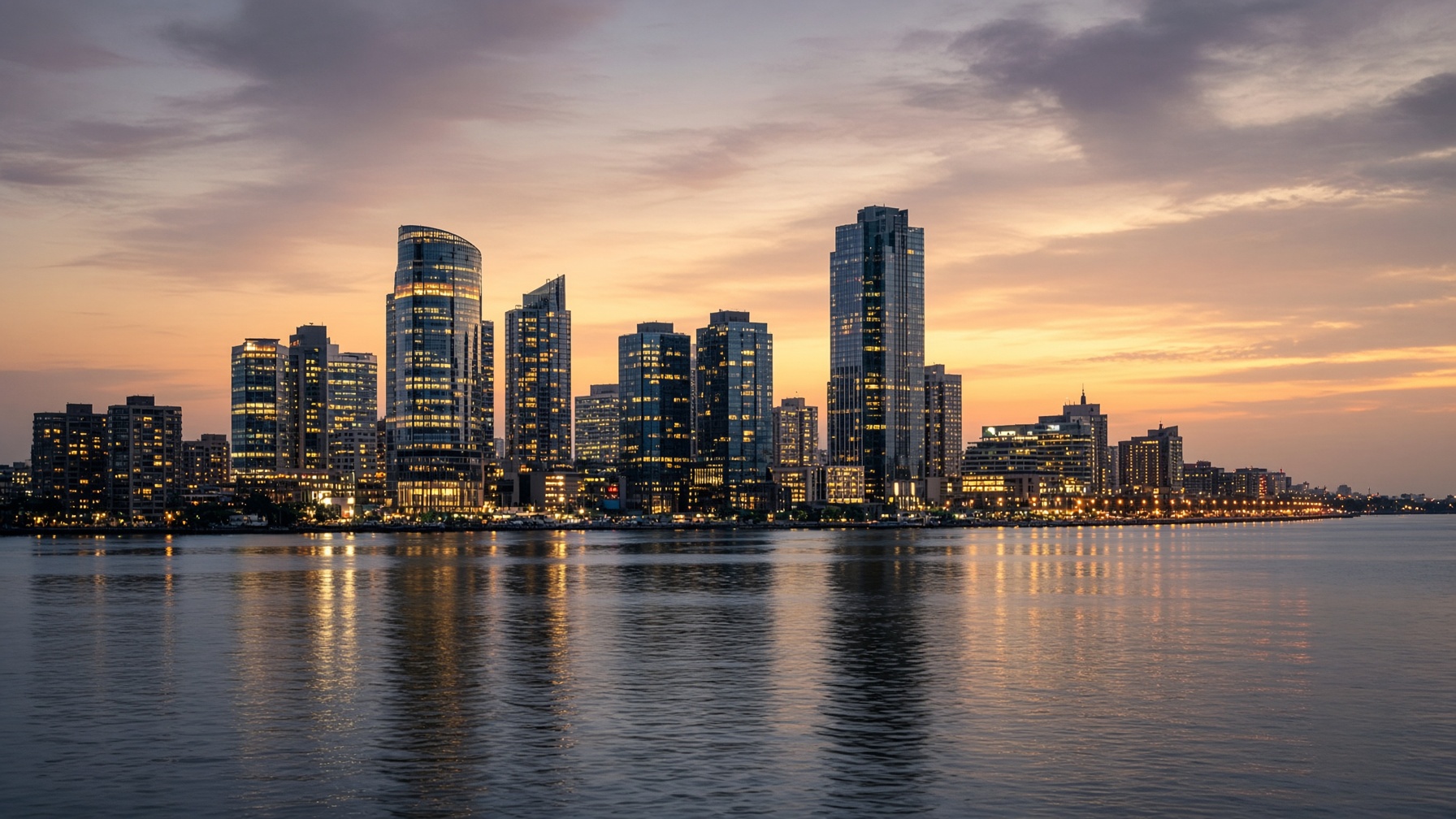 Lagos skyline at dusk